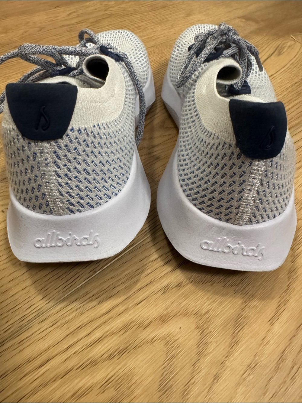 allbirds White and Navy Knit Slip-On Shoes with White Insole, 10.5 - Picture 4 of 6